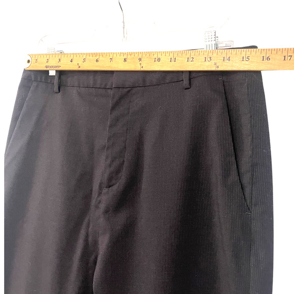 New! Nili Lotan 6 Wool Pinstripe Paris Pants $595 High Waist Drop Crotch Black - Picture 8 of 10